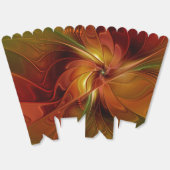 抽象的な赤オレンジ茶色緑のフラクタルアートの花 フェイバーボックス (見開き)