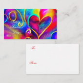 抽象的な輝くハートの子供向けバレンタイン ノートカード (正面/裏面)