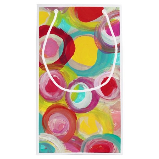 抽象的な近代美術の円の絵画のパーティー スモールペーパーバッグ (裏面)