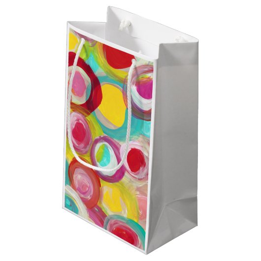 抽象的な近代美術の円の絵画のパーティー スモールペーパーバッグ (裏面アングル)