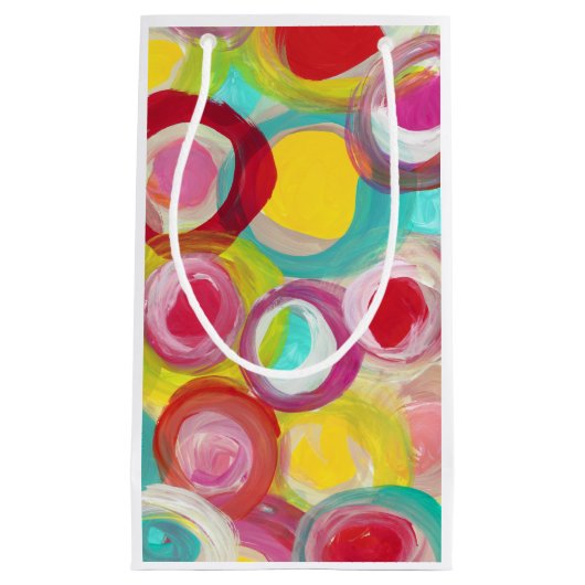 抽象的な近代美術の円の絵画のパーティー スモールペーパーバッグ (正面)