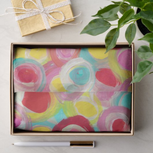 抽象的な近代美術の円の絵画のパーティー 薄葉紙 (ギフト)