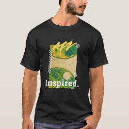 抽象的な都会の芸術 緑と黄色の美学 Tシャツ