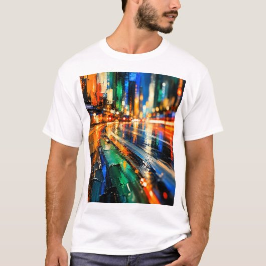 抽象的な都市の夜 Tシャツ (正面)