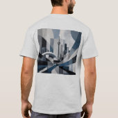 抽象的な都市スカイライン トロントTシャツ Tシャツ (裏面)
