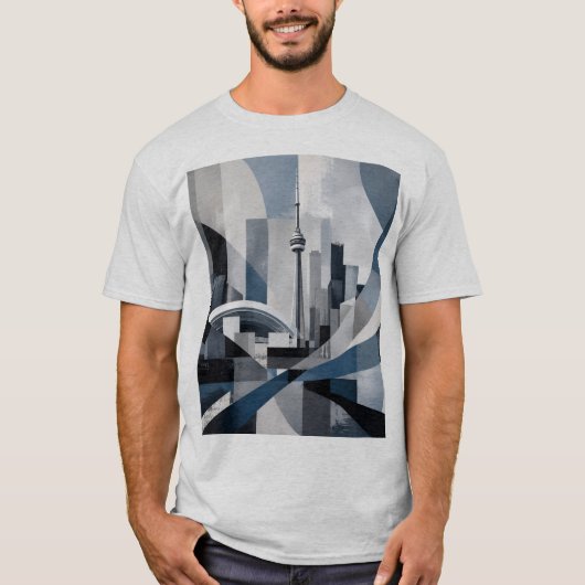 抽象的な都市スカイライン トロントTシャツ Tシャツ (正面)