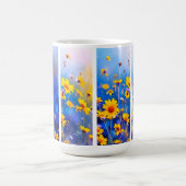 抽象的な野の花 コーヒーマグカップ (中央)