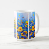 抽象的な野の花 コーヒーマグカップ (正面右)