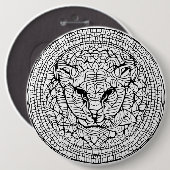 抽象的な野生の猫の頭 缶バッジ (正面&裏面)