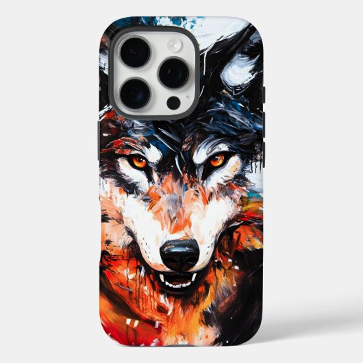 抽象的な野生の精神オオカミ Case-Mate iPhoneケース (裏面)