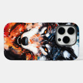 抽象的な野生の精神オオカミ Case-Mate iPhoneケース (裏面 (横))