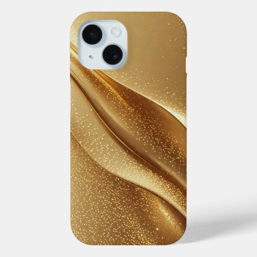 抽象的な金の波と輝くギッター Case-Mate iPhoneケース (裏面)