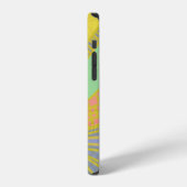 抽象的な金の蝶ジャドピンクパターン iPhoneケース (左側面)