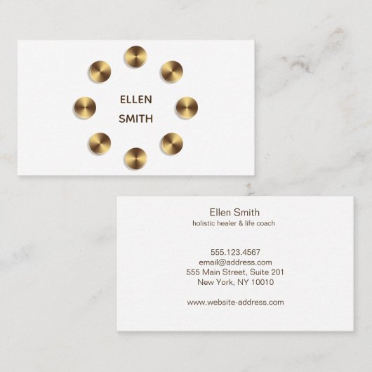 抽象的な金円の要素のデザイン 名刺 (正面/裏面)