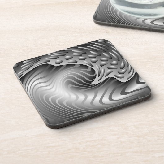 抽象的な金属のプリントのコルクのコースター コースター (左側)