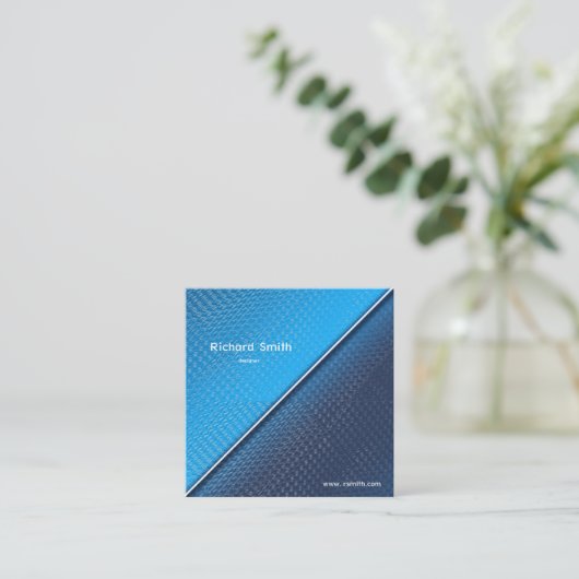 抽象的な金属ブラシをかけられた表面の質 スクエア名刺 (スタンド正面)