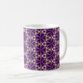 抽象的な金色とピンクの花 コーヒーマグカップ (正面右)