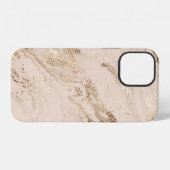 抽象的な金色の大理石とラメの波 iPhoneケース (裏面横)