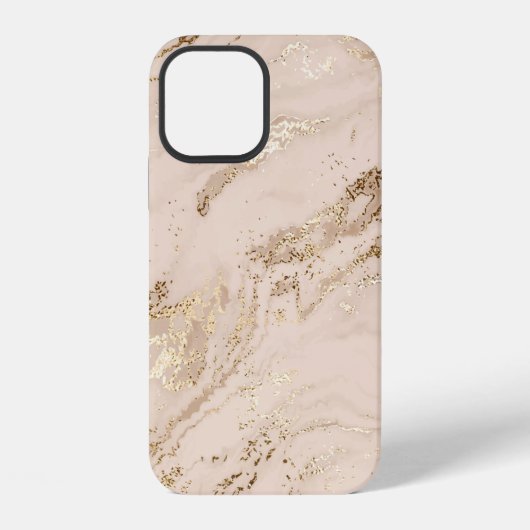 抽象的な金色の大理石とラメの波 iPhoneケース (裏面)