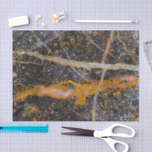 抽象的な金色の白い線の岩のテクスチャ 薄葉紙 (クラフト)