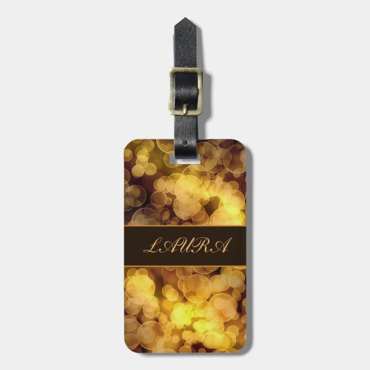 抽象的な金《写真》ぼけ味 ラゲッジタグ (正面縦)