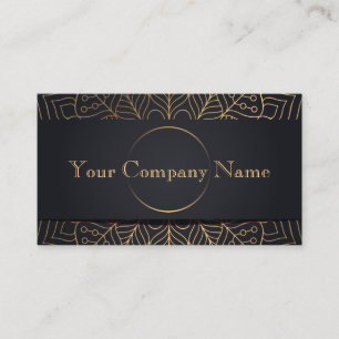 抽象的な銅の葉 - チャコール 名刺