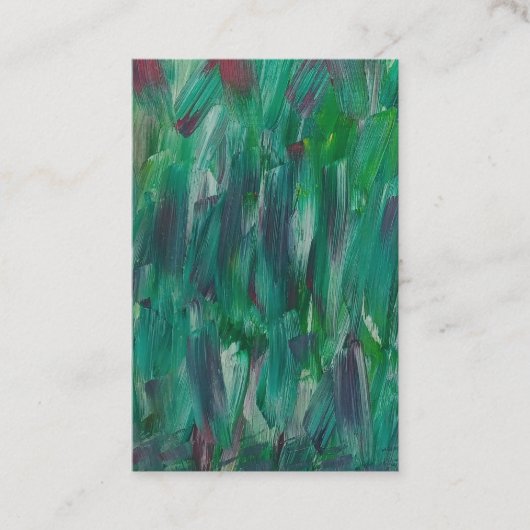 抽象的な隠れた緑赤白カラフルアート 名刺 (正面)