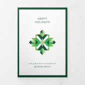 抽象的な雪の結晶の法人向けホリデーカード 三つ折りクリスマスカード (カバー)