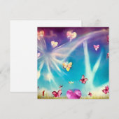 抽象的な雲と蝶 招待状 (正面/裏面)