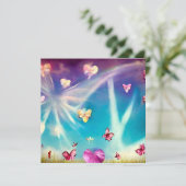 抽象的な雲と蝶 招待状 (スタンド正面)