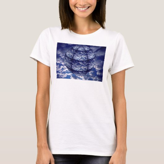 抽象的な雲の3Dスフィア Tシャツ (正面)