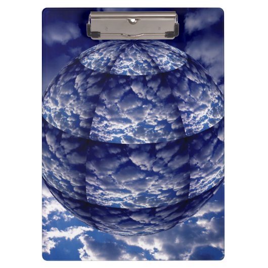 抽象的な雲の3D球体 クリップボード (正面)