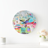 抽象的な雲 ラージ壁時計 (ホーム)