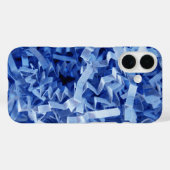 抽象的な青いしわくちゃのシュレッダー紙の写真 Case-Mate iPhoneケース (裏面 (横))