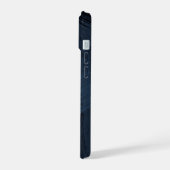 抽象的な青いペイントストローク柄 iPhone 15ケース (左側面)