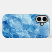 抽象的な青い凍った氷の結晶テクスチャーパターン Case-Mate iPhoneケース (裏面 (横))