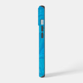 抽象的な青い大理石のカスタマイズHPノートパソコン iPhone 15ケース (左側面)