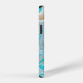 抽象的な青い大理石のテクスチャ iPhoneケース (右側面)