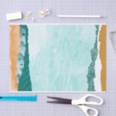 抽象的な青い川の紙のデコパージュ 薄葉紙 (クラフト)