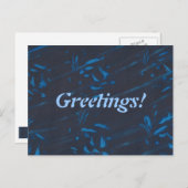 抽象的な青い形のネイビー ブラック ポストカード (正面/裏面)