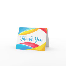 抽象的な青い感謝の虹の波 赤と黄色