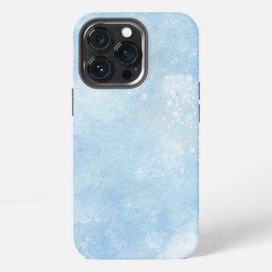 抽象的な青い水彩の雪の背景 iPhoneケース (裏面)