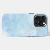 抽象的な青い水彩の雪の背景 iPhoneケース (裏面横)