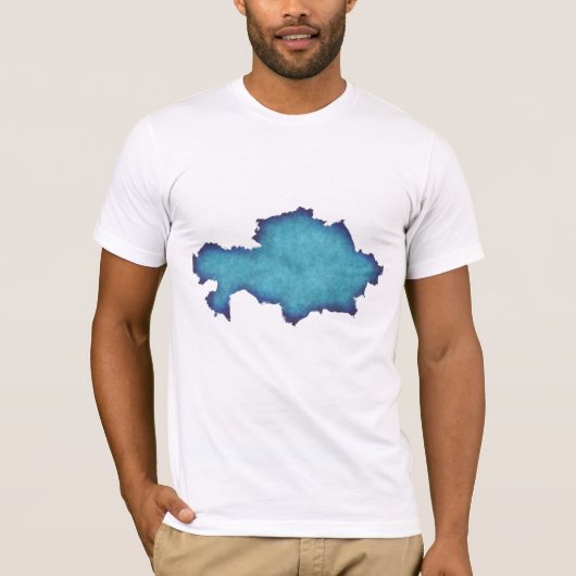 抽象的な青い水彩メンズTシャツ Tシャツ (正面)
