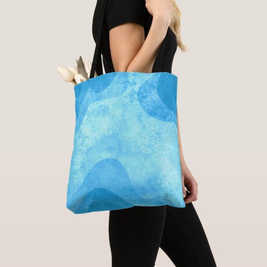 「抽象的な青い水彩モダンオーシャン」 トートバッグ (クローズアップ)