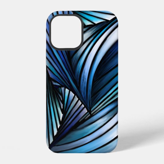 抽象的な青い波 iPhoneケース (裏面)