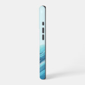 抽象的な青い海の波 iPhoneケース (左側面)