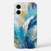 抽象的な青い筆致のモダンアート Case-Mate iPhoneケース (裏面)