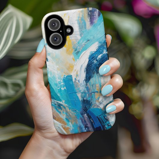 抽象的な青い筆致のモダンアート Case-Mate iPhoneケース
