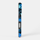 抽象的な青い花 iPhone 16ケース (右側面)